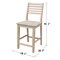 International Concepts Aspen Counter Height Slat Stool, 24" Seat Height, Unfinished S-42 - alternate 7